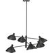 Warhol 6 Light 34.5 inch Matte Black Chandelier Ceiling Light